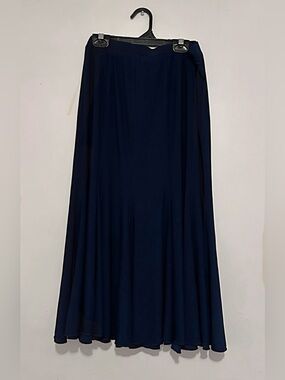 Women's Navy Maxi Skirt - Classic Flowing A-Line